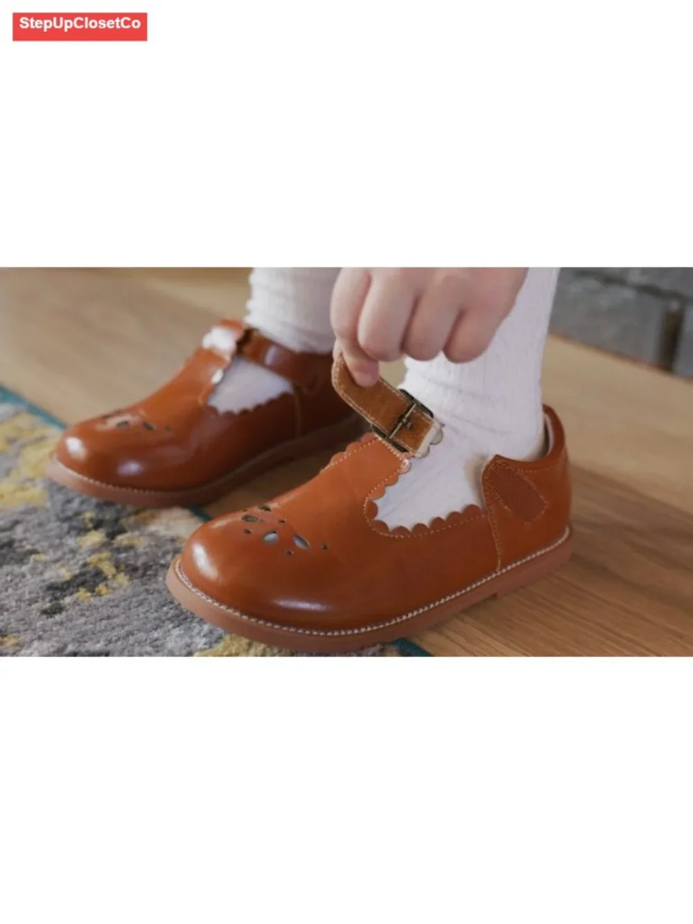 Toddler Little Girl Mary Jane Dress Shoes Ballet Flats Hook and Loop